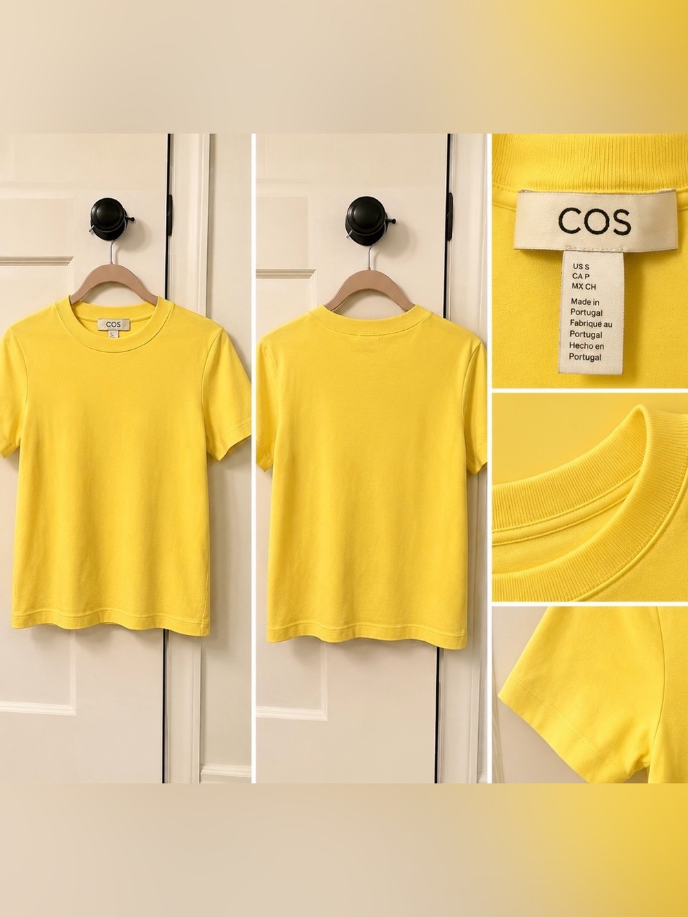 COS Yellow Short Sleeve Crewneck Tee